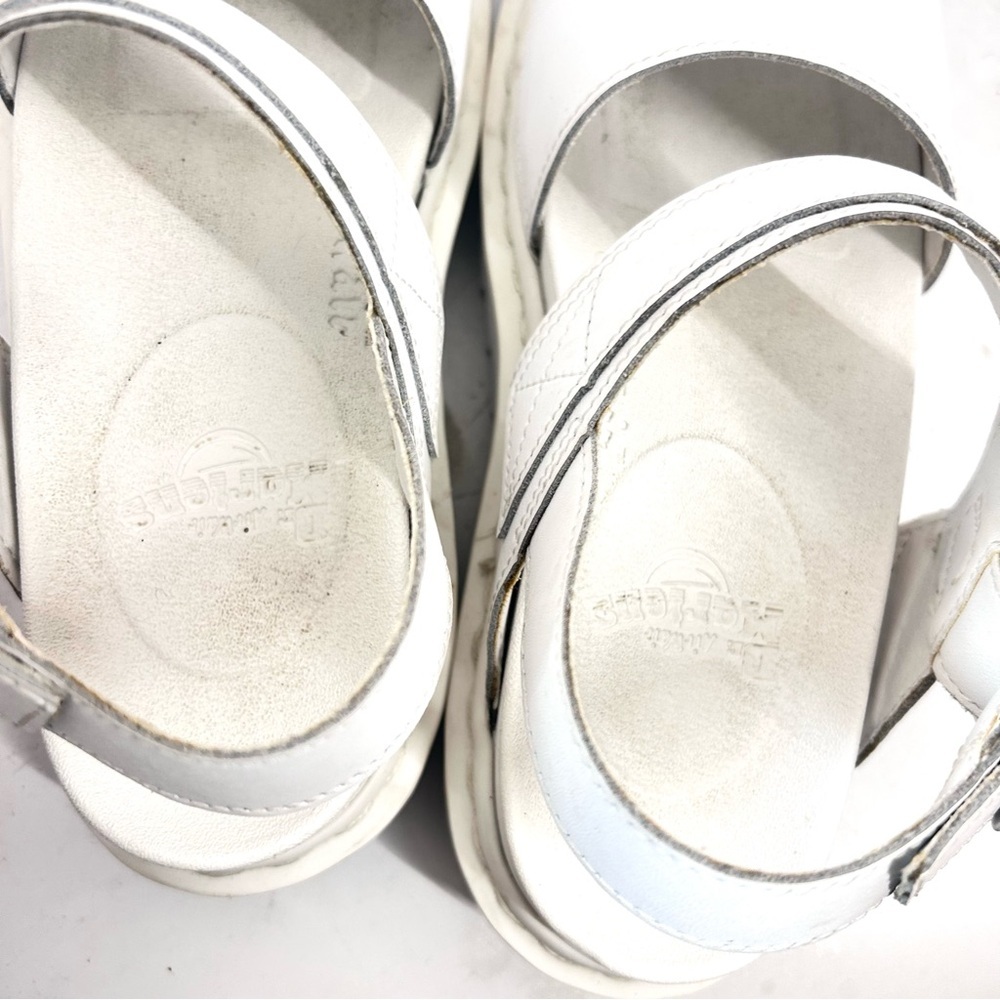 Dr. Martens Voss Mono White Leather Double Strap Buckled Sandals Size 9 - Picture 6 of 10